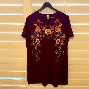 Purple Floral TShirt Dress XXL